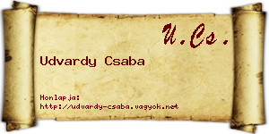 Udvardy Csaba névjegykártya